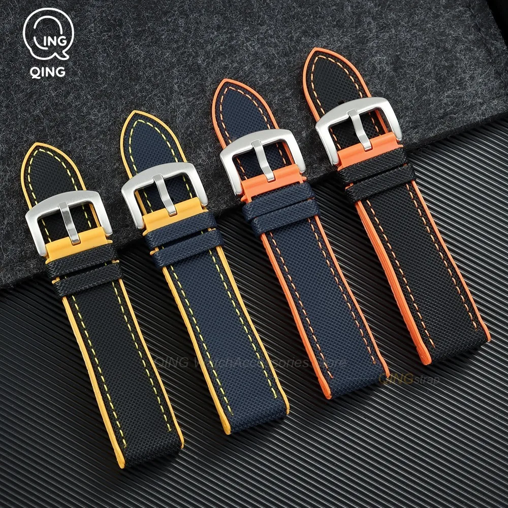 18/19/20/21/22/24mm Orange Blue Black Watchbands Nylon Sailcloth Sailcloth Strap Universal Outdoor Waterproof Bracelet Wristbelt