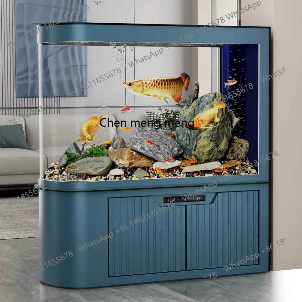 

Super white glass, fish tank living room household aquarium, hotel special goldfish tank partition screen