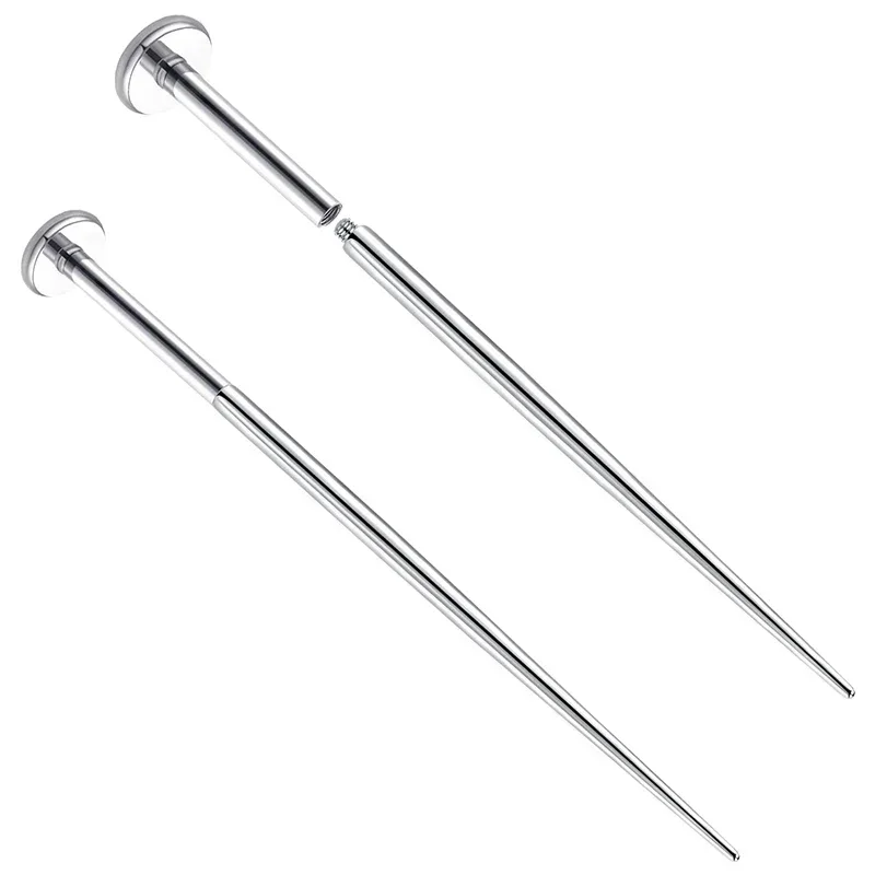 10pcs Insertion Pin Taper Thread Pin Labret Barbell Ear Lip Nose Piercing Taper Earrings Surgical Steel Piercing Connect Tool