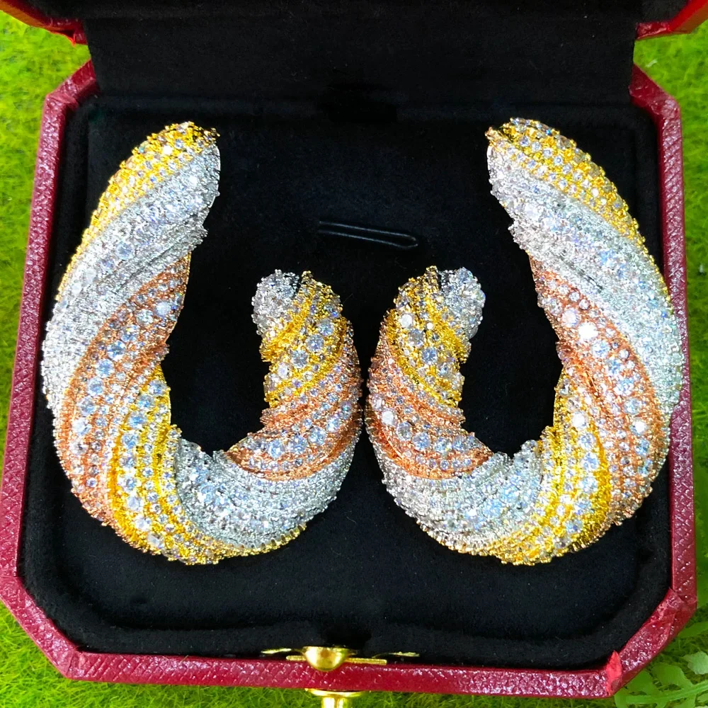 GODKI Vintage Noble Luxury Gorgeous Elegant BIg Earrings For Women Bridal Wedding Girl Daily Surper Jewelry High Quality