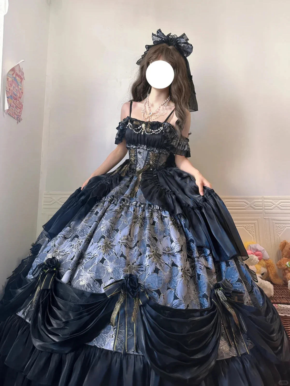 Black Elegant Anniversary Bar Mitzvah Evening Dress Female Slim Off-Shoulder Sweet Princess Long Dress Flower Wedding Dresses - Image 3