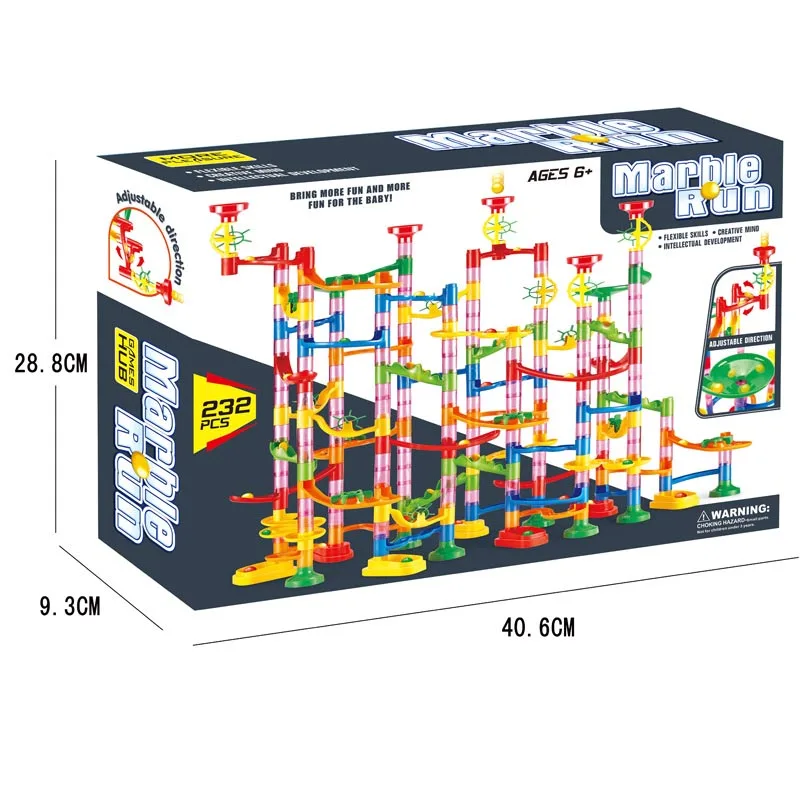 الرخام تشغيل سباق المسار اللبنات الاطفال DIY متاهة الكرة لفة لعبة الرخام تشغيل سباق كوستر مجموعة أنابيب الشريحة الرخام لغز اللعب