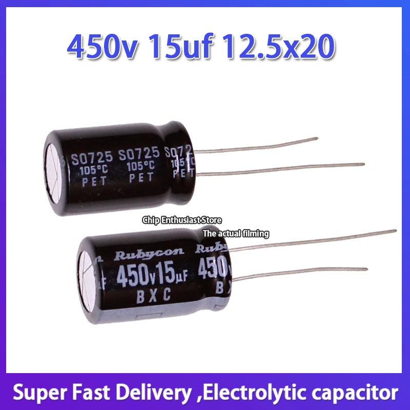 

10pcs Rubycon imported electrolytic capacitor 450v 15uf 12.5x20 ruby bxc high frequency and long life