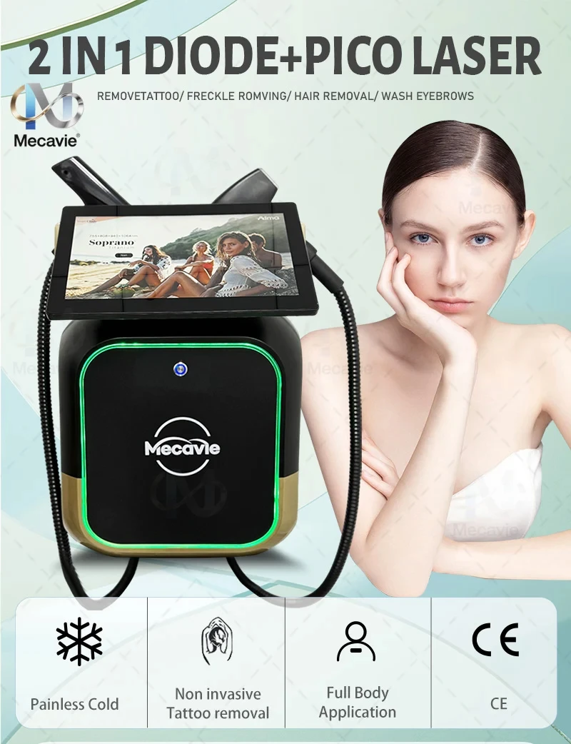 

Лазерный диодный аппарат для удаления волос 2-в-1 Soprano Titanium Ice Platinum 2026, 4000 Вт, 4 длины волны, безболезненное удаление волос