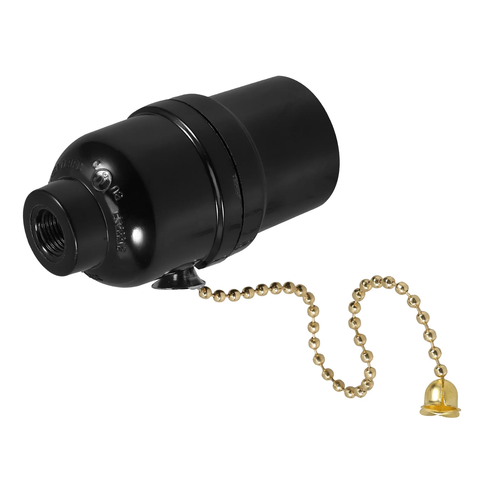 

Bakelite Lamp Holder Sockets Pull Chain Switch Black Plastic E27 Threaded Base Compatible Lamp Socket Lighting Accessory Wall