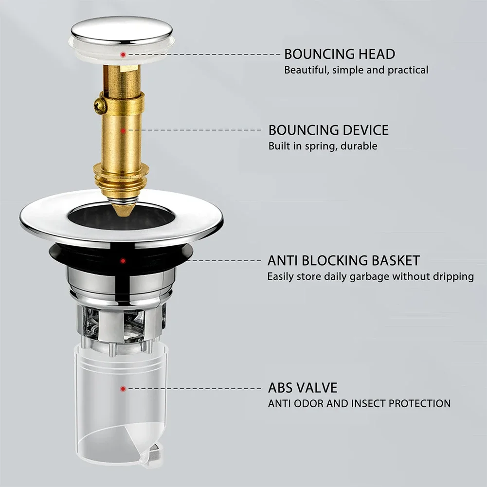 Выдвижной фильтр для слива раковины в ванной комнате, сетчатый фильтр для защиты от засоров, пробка для ванны, подходит для отверстия 34-40 мм