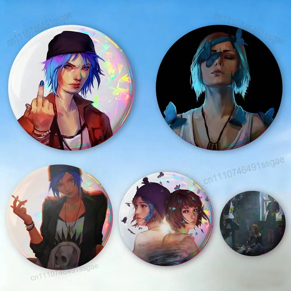 

L-Life is S-Strange Chloe Badges Personalized Handmade Round Brooches Pins Accessory 25mm 75mm 44mm 58mm 32mm
