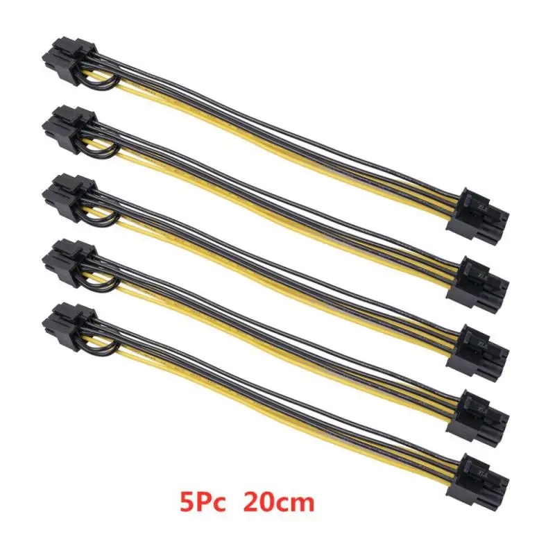 PCI-Express PCIE 6 Pin To Dual 8 (6+2) Pin VGA Graphic Video Card Adapter Power Supply Cable Pci-e Power Cable 20cm