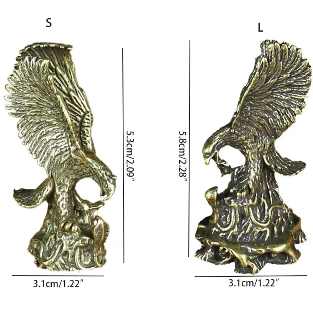 Vintage Solid Brass Eagle Statue Small Animal Simulation Eagle Wings Ornaments 3D Eagle Ornaments Photo Props