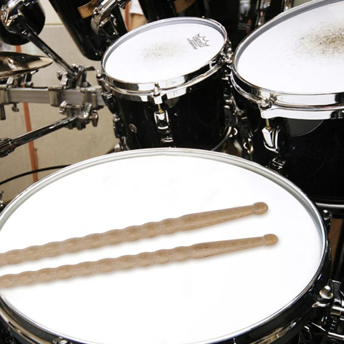 

2pcs Bamboo Drumsticks Eco-Friendly Ergonomic Handle For Drum Playing Practice High Strength Percussion Mallet