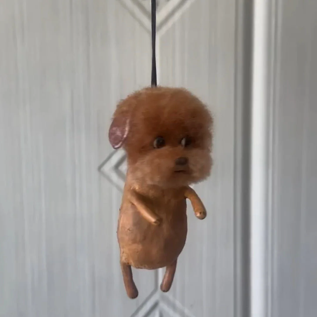 تيدي دمية أفخم قلادة لطيف صراخ جرو حقيبة سحر الإبداعية المفاتيح الكلب قلادة #4