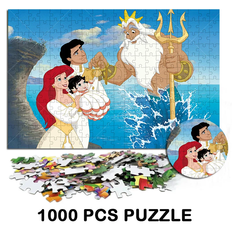 Disney Movie The Little Mermaid Puzzle Disney Princess And Prince Jigsaw Puzzle DIY Creativity Imagine Toys Games Relaxing Gifts