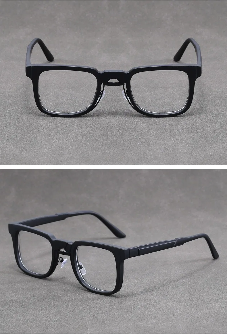Retro Quadratische Gläser Persönlichkeit Männliche und Weibliche Marke Designer Design Myopie Anti-blau Farbe Verfärbung Flache Licht – Detail 4