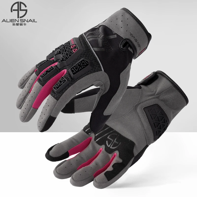 

Alien Snail AT10 Motorcycle Gloves Breathable Anti-Drop Knight Equipment Men's Locomotive Touch Screen Riding Gloves Summer