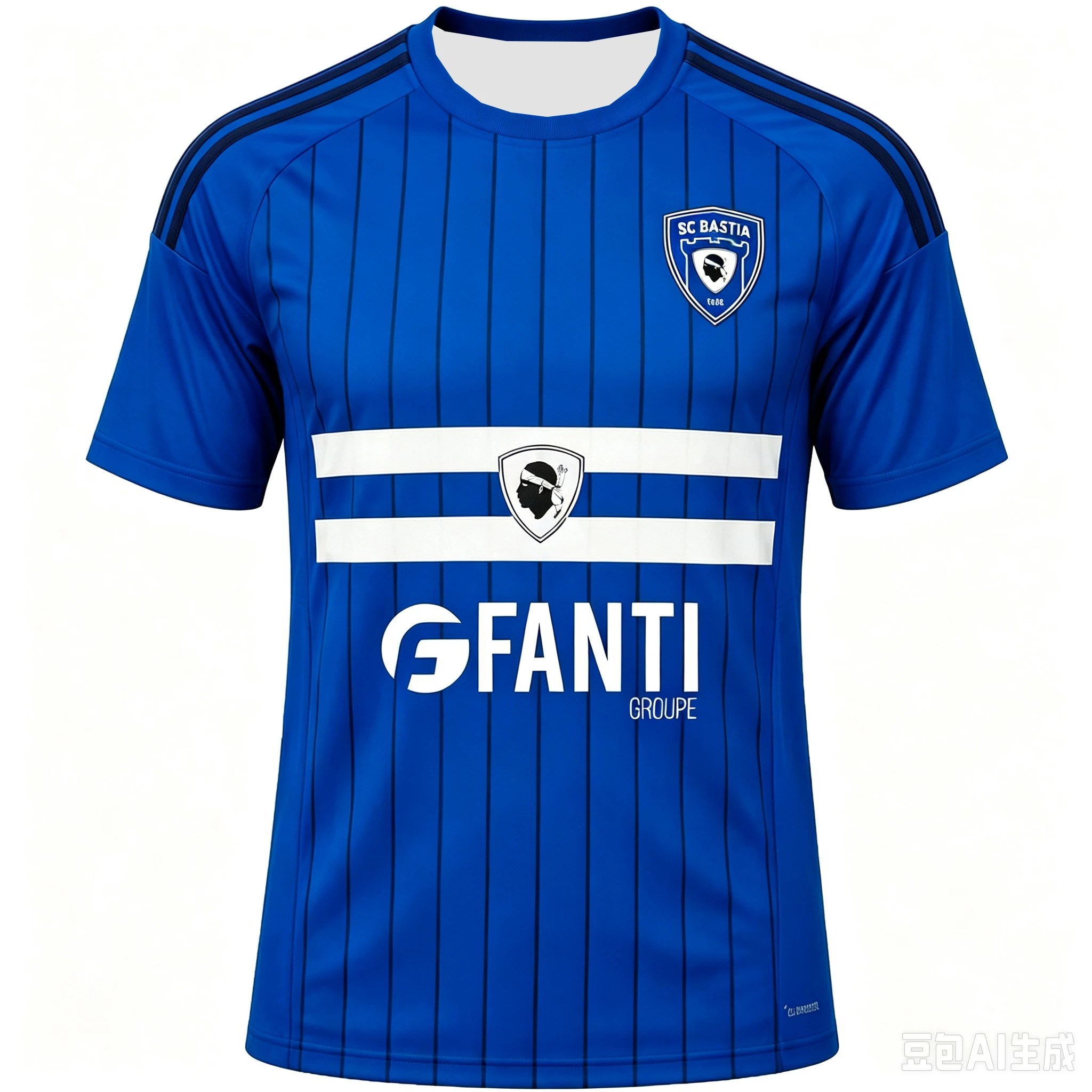 2026 Bastia 3D-Druck Fußballtrikot Herren Sommer Schnelltrocknend Atmungsaktiv Kurzarm T-Shirt Familien-Partnerlook – Detail 3
