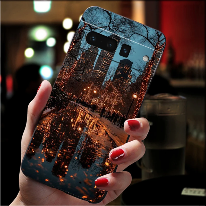 حافظة هاتف لهاتف جوجل بيكسل 10 برو XL 9 Pro XL 9A 8 7 6 Pro Pixel 8A 7A 6A Pixel 8 7 6 5 مشهد ضوء الثلج الشتوي #1