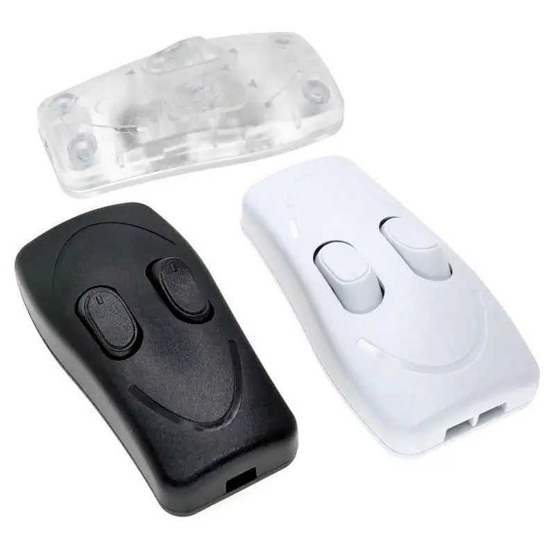 Duplex Double Control Switch Table Lamp Floor Light Push Button Switch AC110~250V 3A