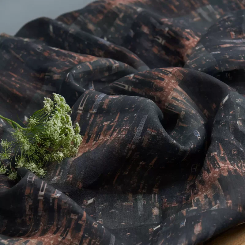 

Deep chocolate color 100% ramie fabric, DIY sewing fabric for making skirts, shirts, and clothing