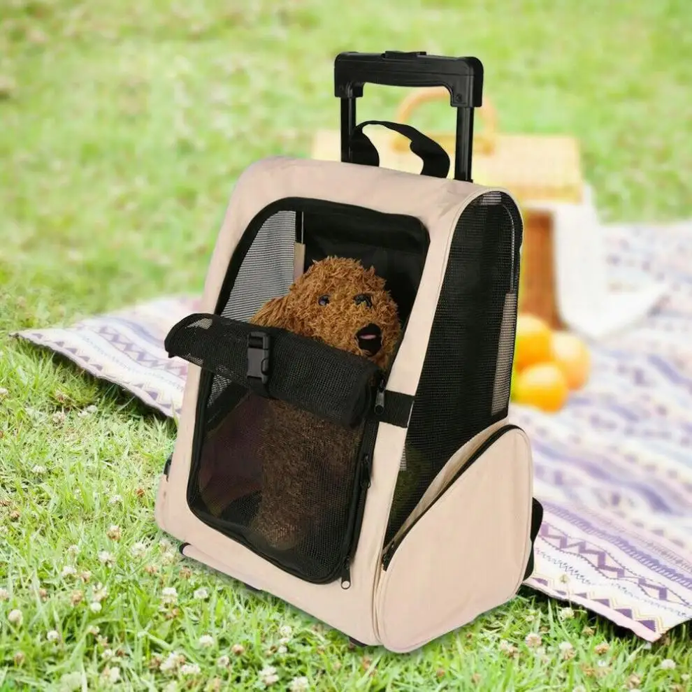 Pet Bag Suitcase Carrying Dog Portable Travel Bag Cat Backpack Double Shoulder Mesh Breathable Oterdoor Camp Easy Clean Pet Cart