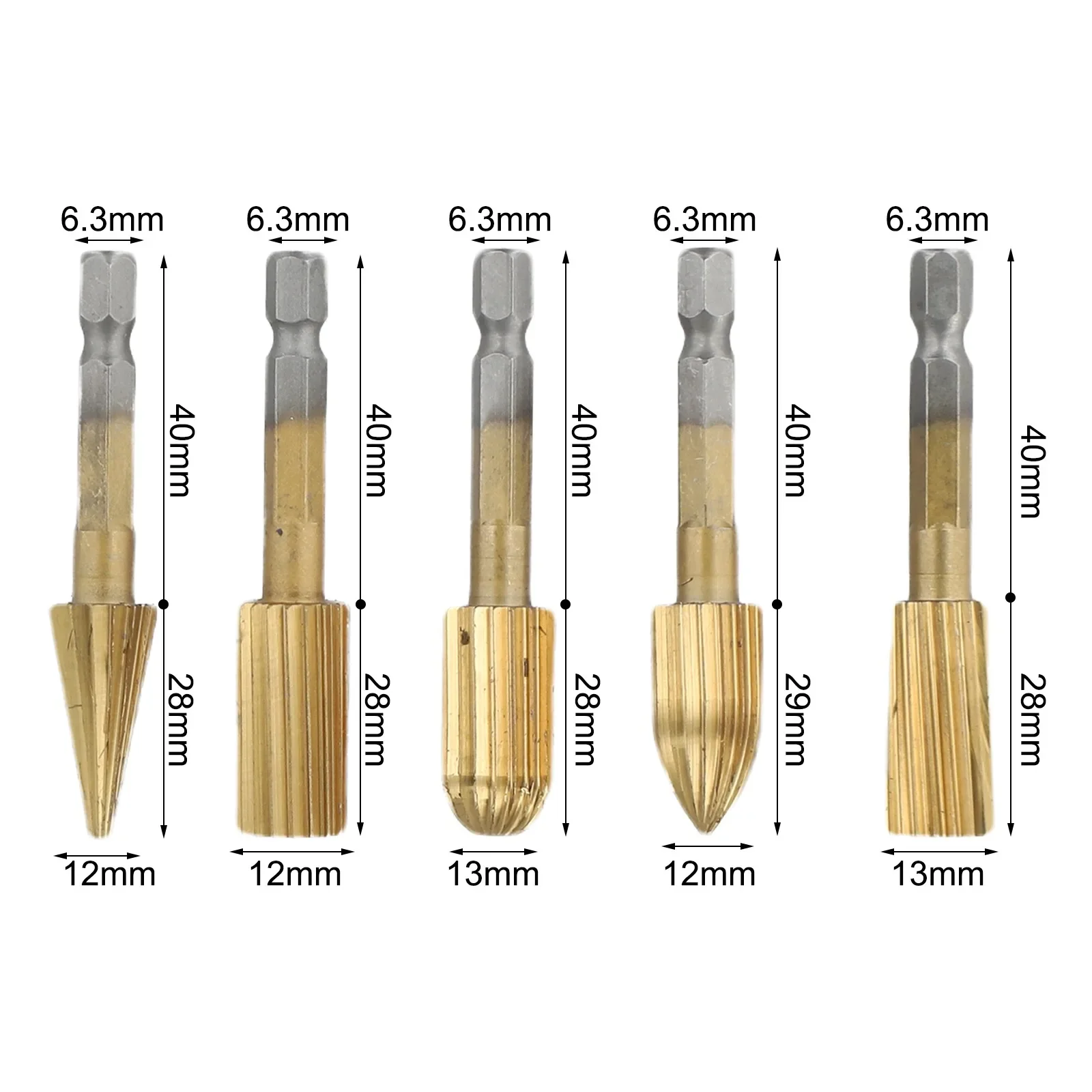 Rotary Rasp Cutter Files Set 5pcs High Speed Steel Burrs for Enhanced Processing Efficiency in Various Applications