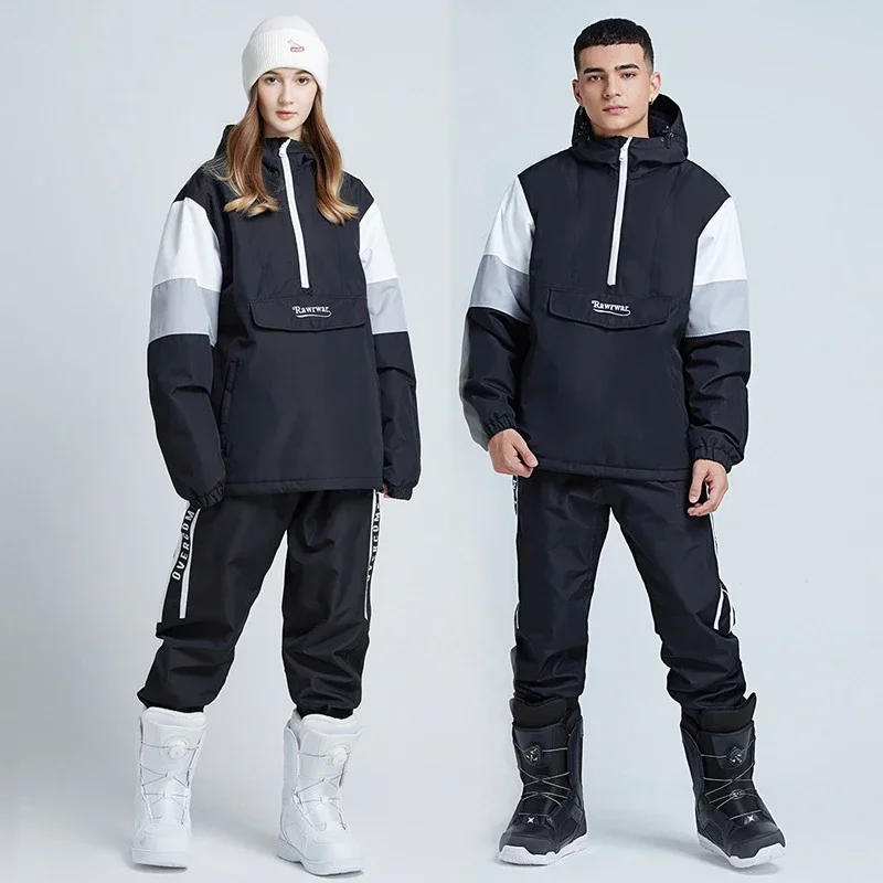 Conjunto de esquí para hombre y mujer, traje Cálido impermeable a prueba de viento, chaqueta de Snowboard, pantalones, ropa de nieve para exteriores, novedad