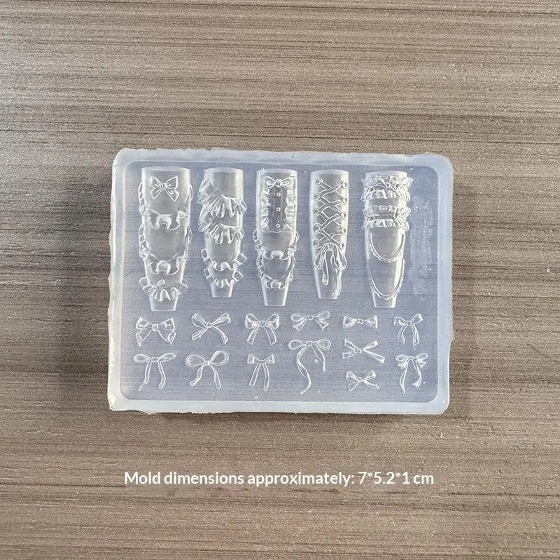 1 Stück Niedliche Schleifenband 3D-Schnitzvorlage Elegante Schleife Silikon-Nagelkunstformen Gel-Druckschablonen Japanisches Nagelzubehör – Detail 2