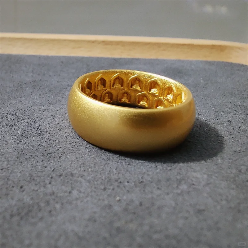 Vintage White Color Wanfo Niche Rings for Men Women Buddhism Sakyamuni Good Lucky Jewelry Accessories Gifts