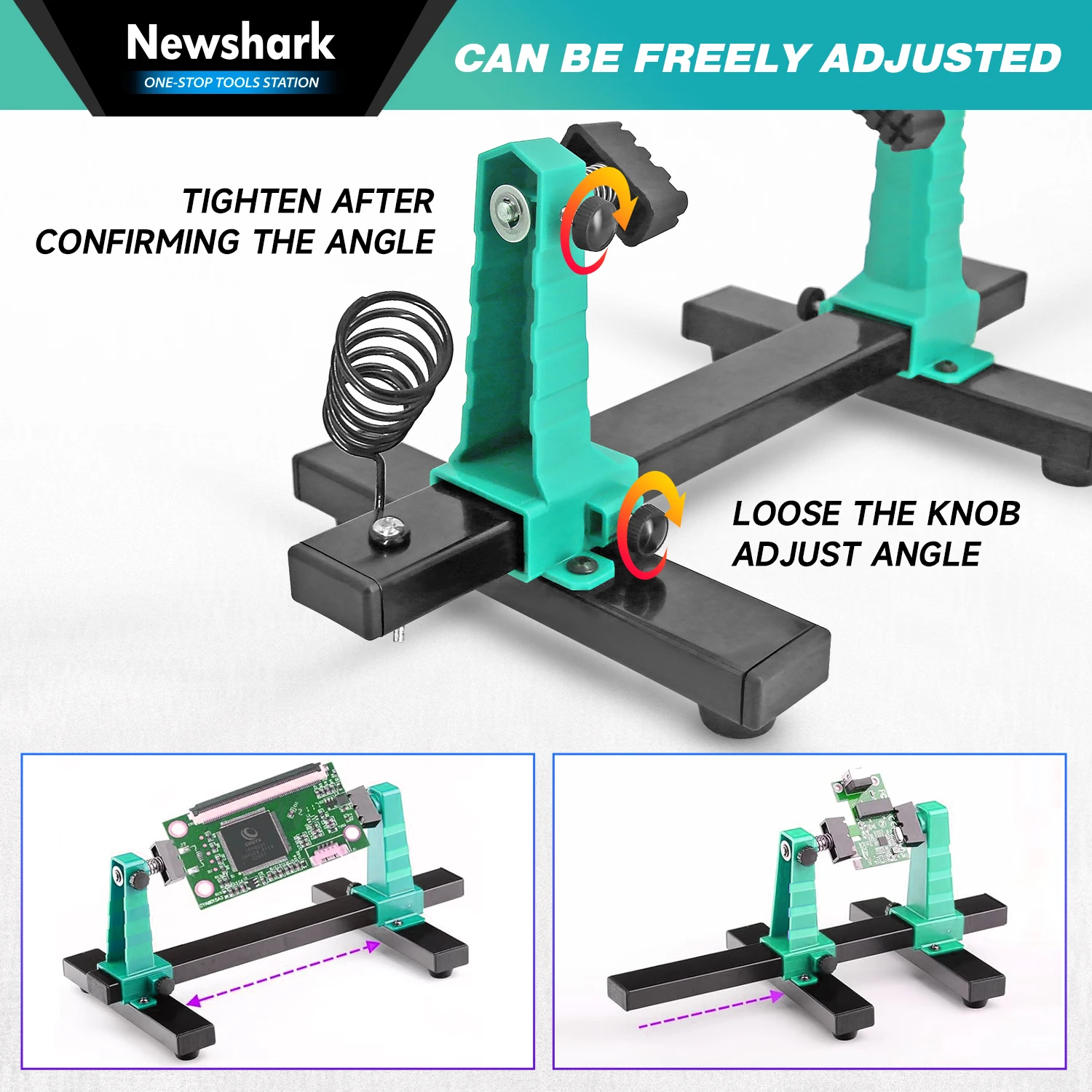 Metal 360° Rotation Adjustable PCB Holder Jig Soldering Stand Clamp Repair Tool for Circuit Board Assembly