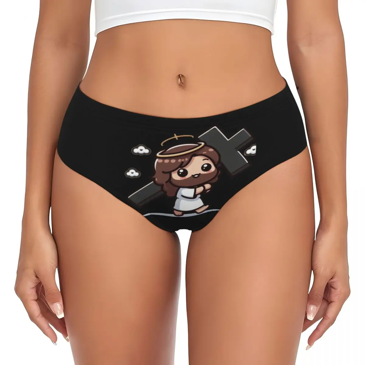 

Custom Womens Christian Cross Brief Panties Female Comfort Jesus Underwear Underpants