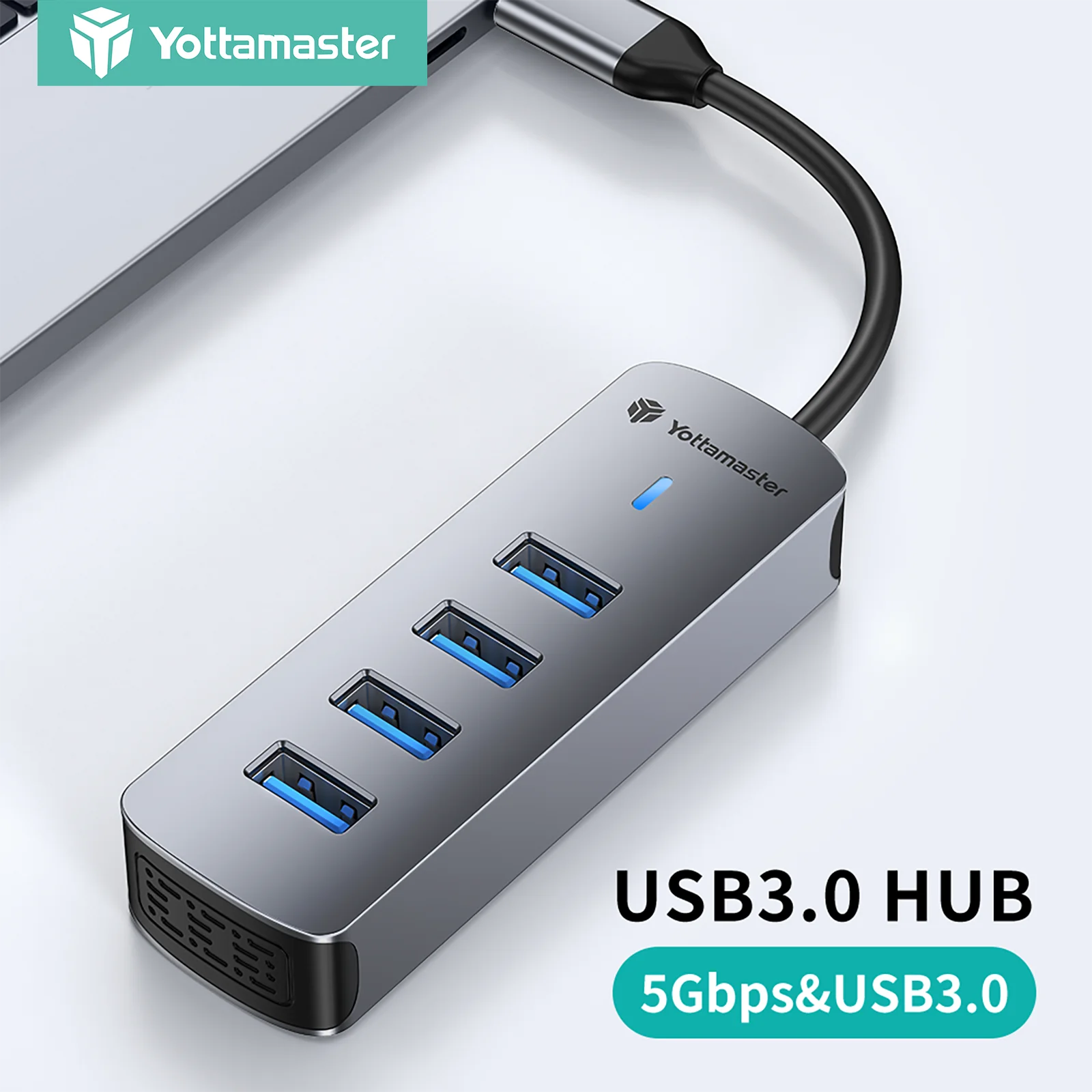 Yottamaster 4-Ports USB 3.0 HUB for Type-C 5Gbps Mobile Portability Multi USB Splitter High Speed OTG Adapter  Pc Accessories