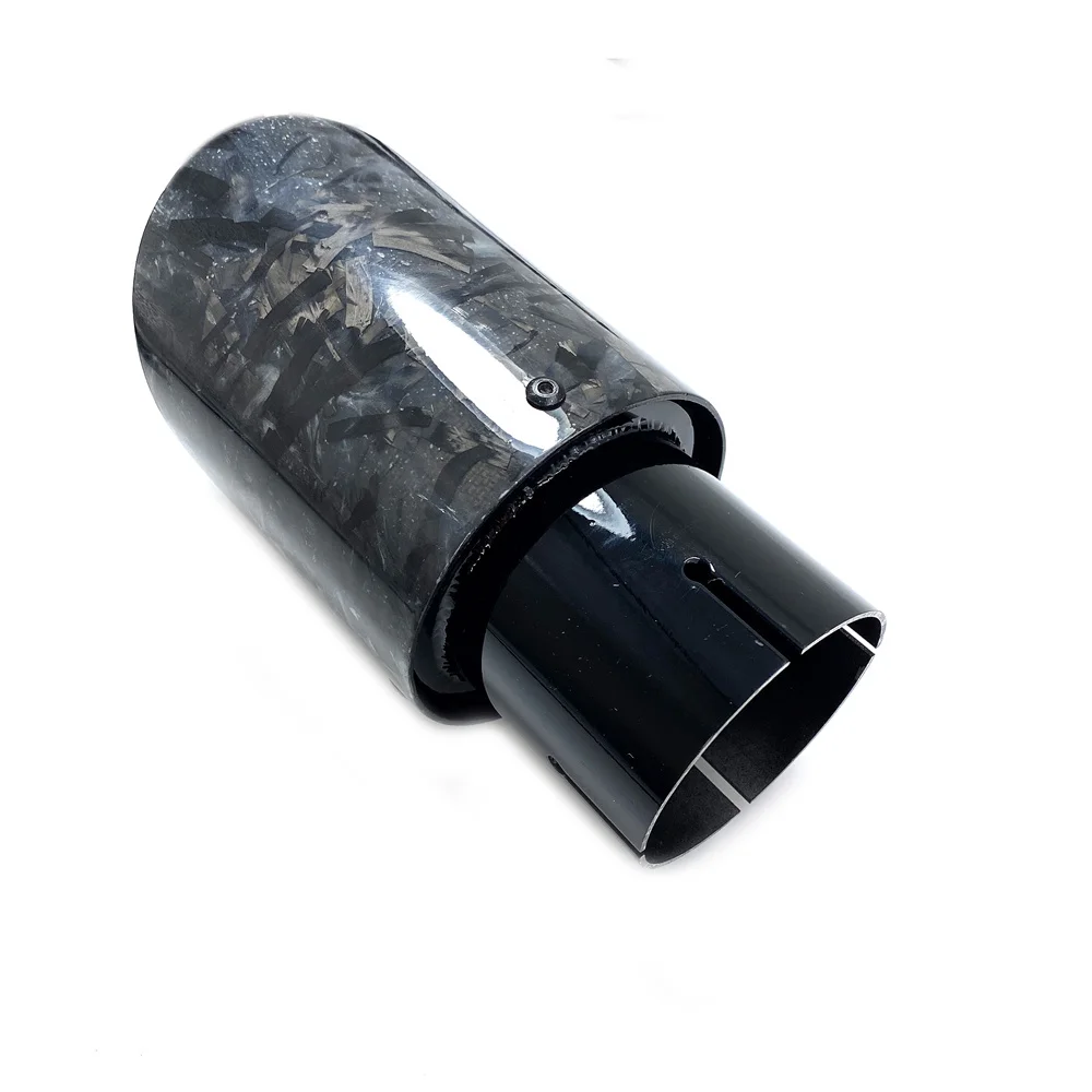 1 Pcs 3 Layers Exhaust Tip For Akrapovic Exhaust Pipe Forged Carbon Fiber Muffler Tip Twill Gloss Black Stainless Steel Nozzles