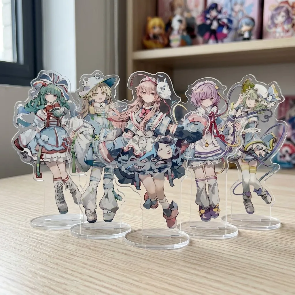 Anime Touhou Project Acrylic Stand Figure Desktop Decoration Collectible Ornament Cartoon Character Model Gift for Fans Keychain