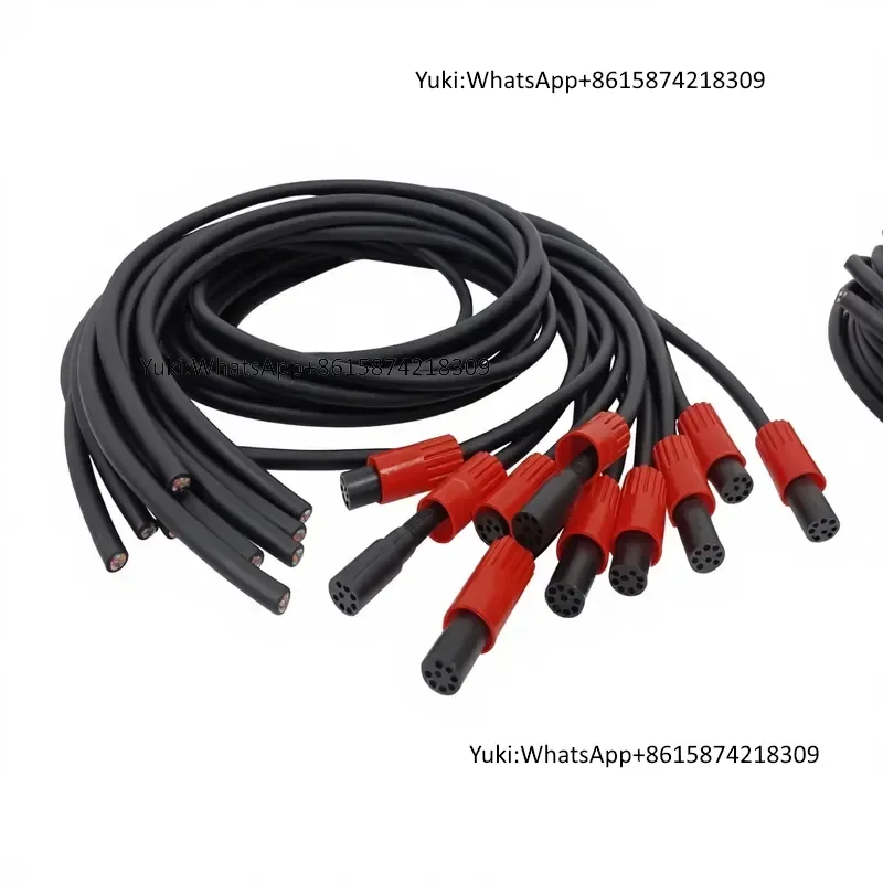 FULLDEPTH MCIL8M//1.5m//MCIL8F 8-Hole Plug Underwater/Offshore Rubber Cable Connector for ROV Accessories