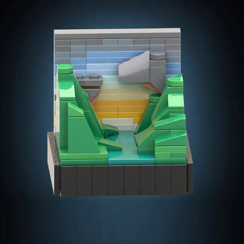 Model Street View MOC Klocki Konstrukcyjne Norweski Fiord Wczesny Wschód Słońca Technologia Modularna Prezent dla Dzieci Zabawki do Składania Zestaw