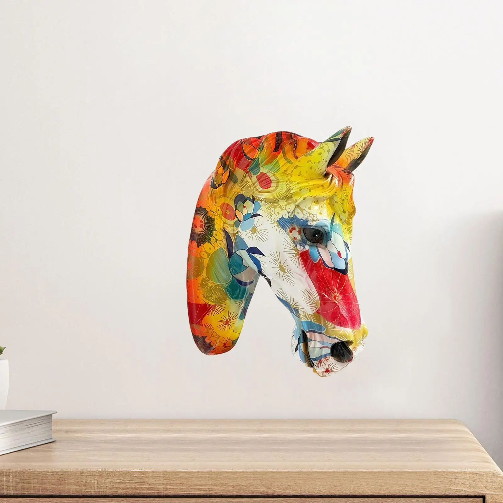 

Horse Head Sculpture Resin Art Animal Head Statue for Bedroom Gallery Office