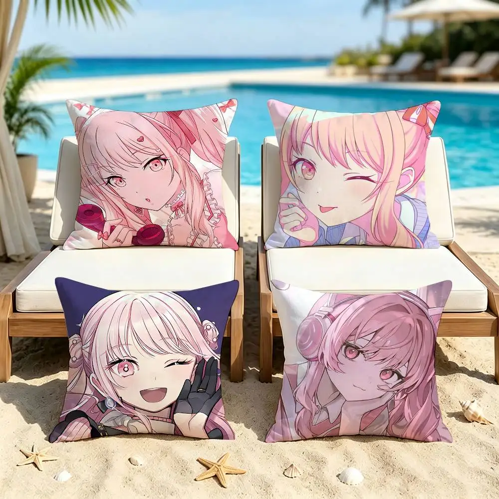 Game Project Sekai Akiyama Mizuki Square Double-Sided Printed Pillow Case Sofa Cushion Cover Bedroom Bedside Decor