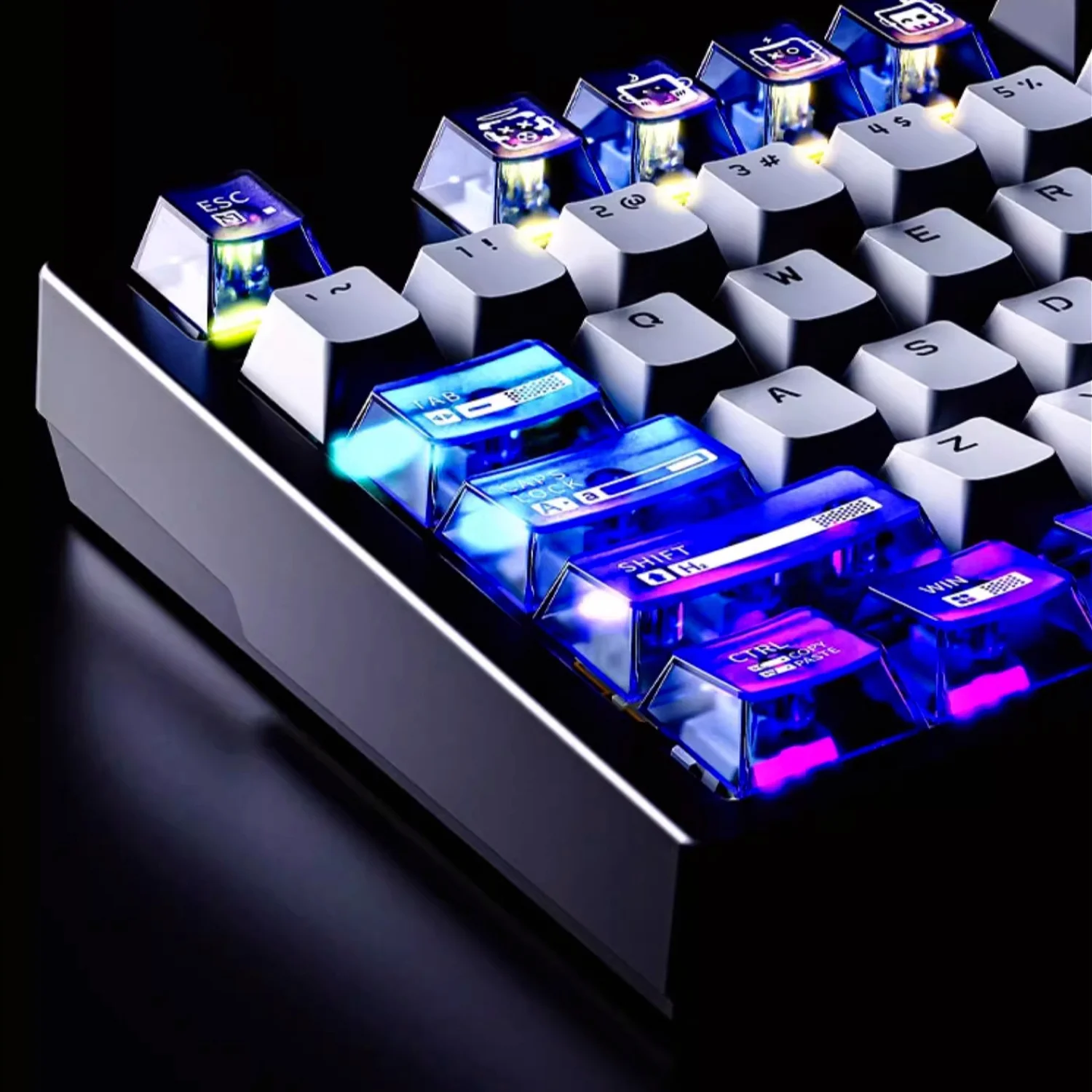 

Replace Keycap PC 36 Key Matte Transparent Cherry Keycuffs Suitable for RGB Customized MX Switch Mechanical Keyboard Universal