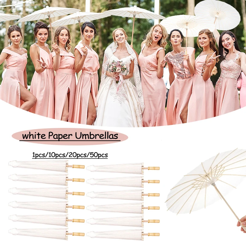 60cm Wholesale Bride Paper Umbrellas Paper Decorative Chinese Japanese Parasol Umbrella DIY Oiled Paper Painting Umbrellas