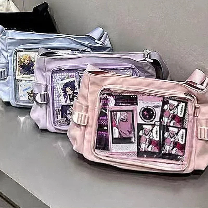 

Japanese Style Itabag Transparent Crossbody Shoulder Tote Bag DIY Badge Postcard Display Bag for Anime Expo Women