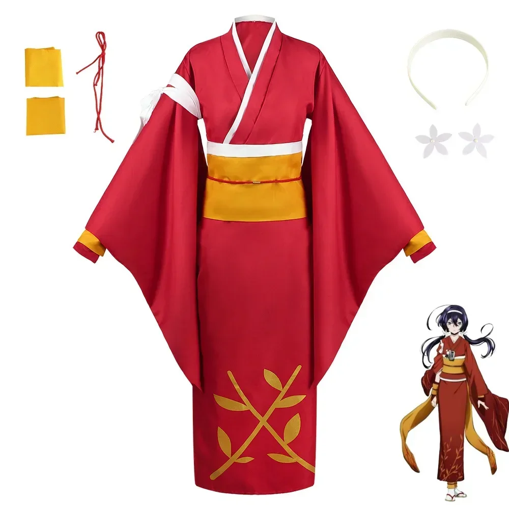 Anime Bungo Stray Dogs Kyouka Izumi Cosplay Costume Wig Yukata Kimono Outfits Wig Halloween Carnival Costumes for Women Girls