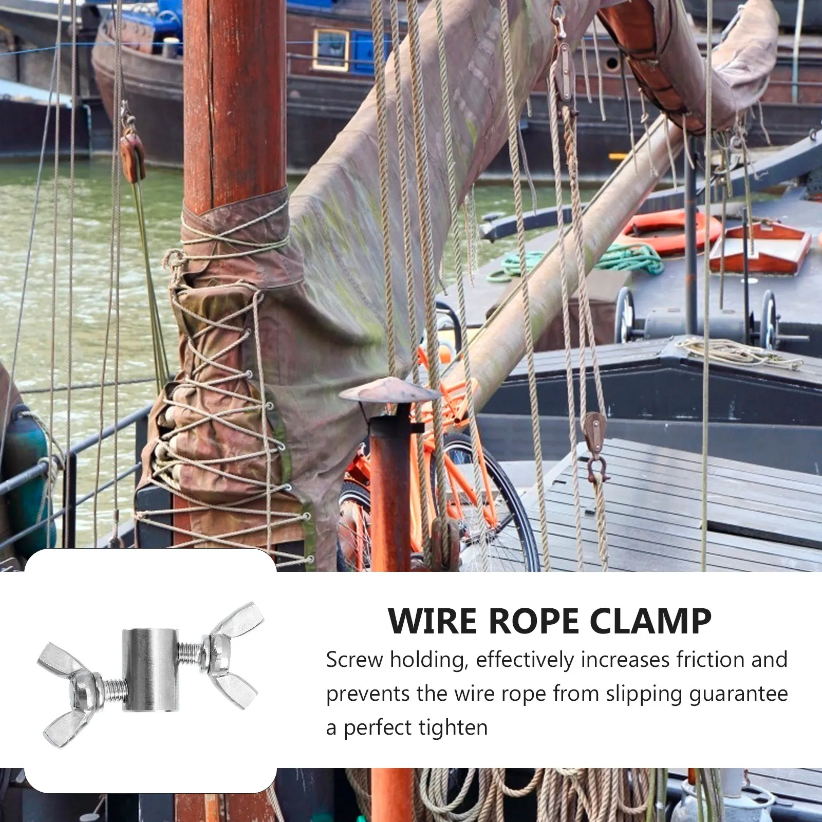 4Pcs Heavy Duty Stainless Steel Wire Rope Clip Cable Clamp for 6Mm Wire Rope Secure Fastening Loop Making Sun Shade Installation