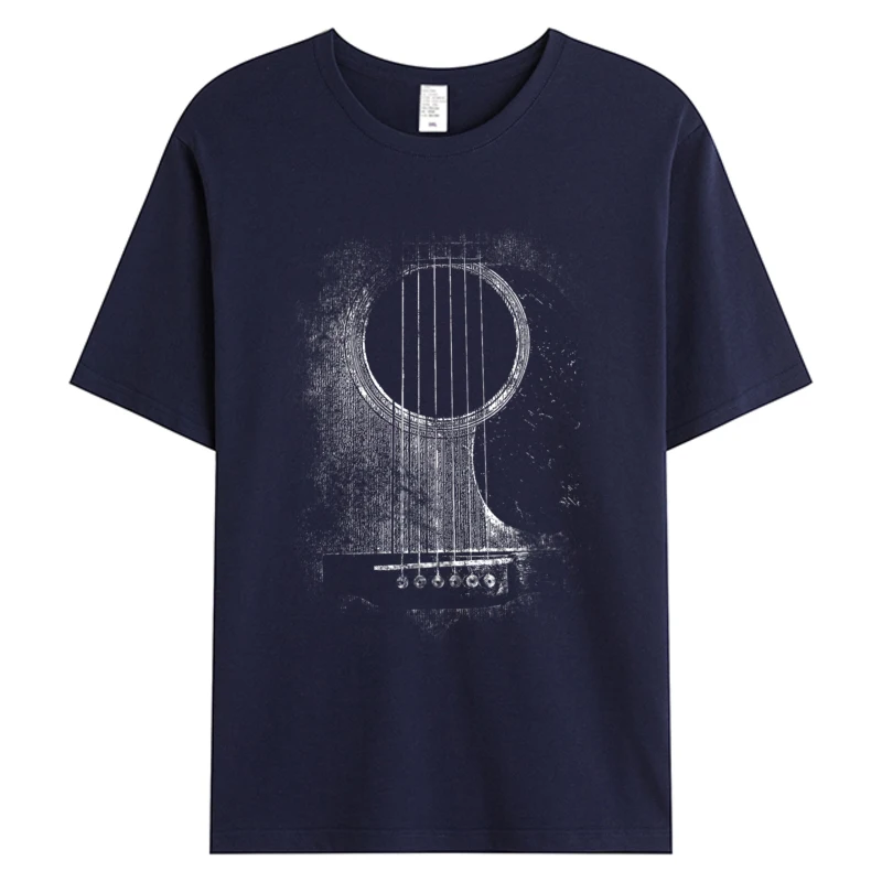 لاعب الجيتار الصوتي ستة سلسلة الكلاسيكية روك آند رول الرجال القطن تي شيرت الجرافيك 2025 خصم التي شيرت الذكور الملابس سليم صالح
