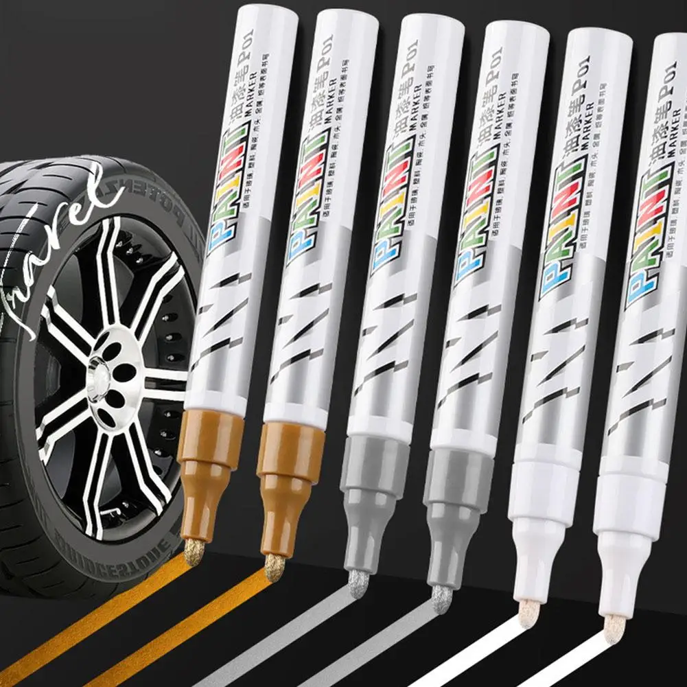 

NEW Car Paint Scratches Repair Brush Pen Waterproof Paint Marker Water Automotive Red Car Silver Care Pen White Tire Black U4X4