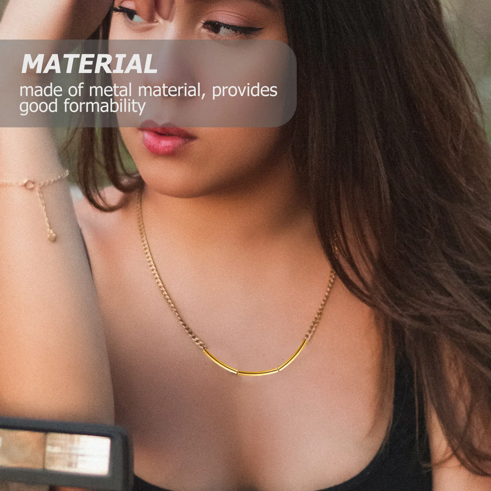 

100 шт. металлических изогнутых трубчатых бусин-коннекторов для браслетов, ожерелий, рукоделия, изготовления украшений, разделительных элементов