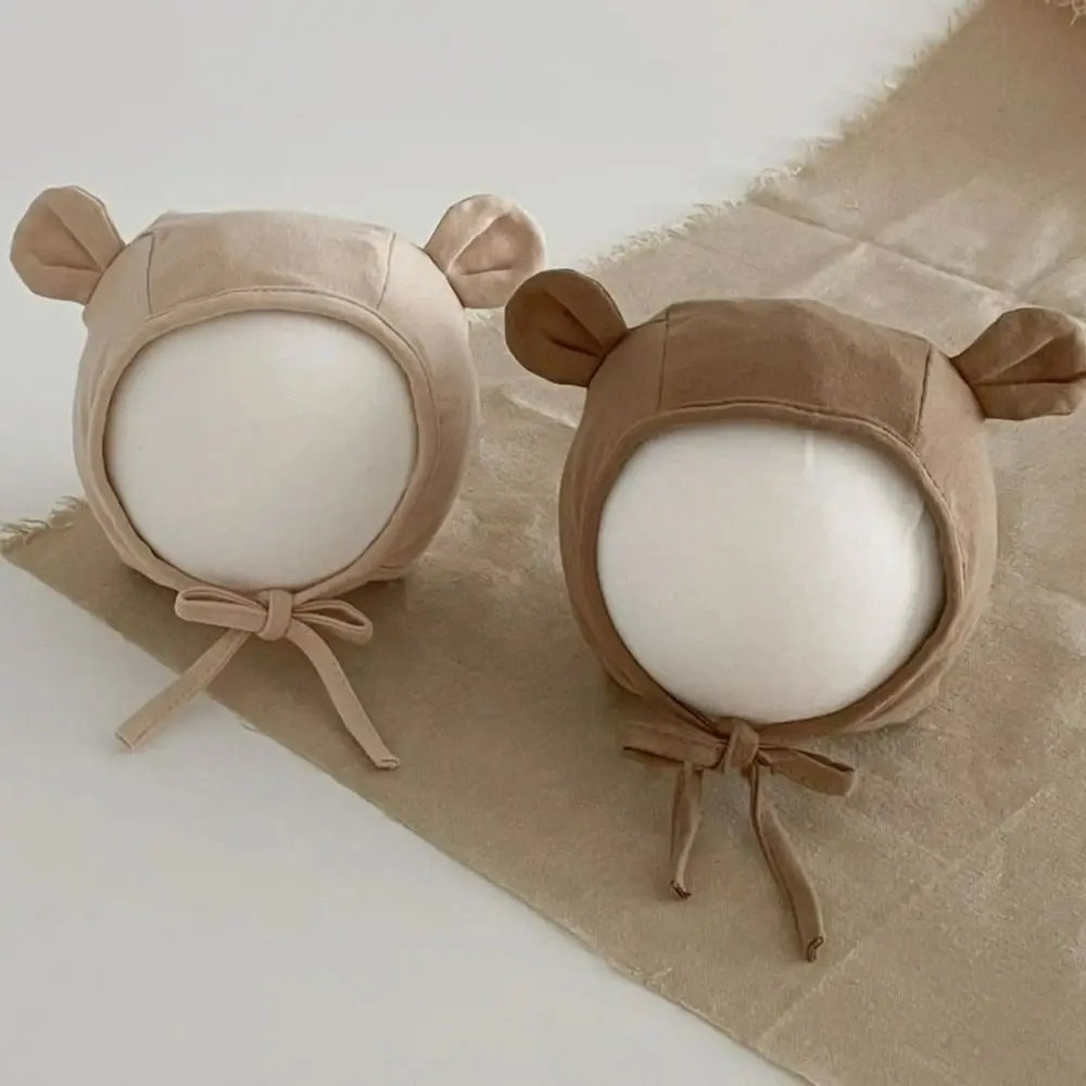 

Cute Cotton Newborn Cap Bear Ear Breathable Fetal Hat Baby Ear Protection Cap Spring Autumn