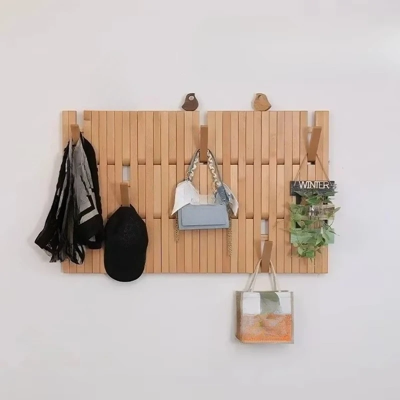 BA Wooden Wall Coat Rack Clothes Rack Coat Stand Living Room Organization Cloth Hanger Creative Furniture For Room