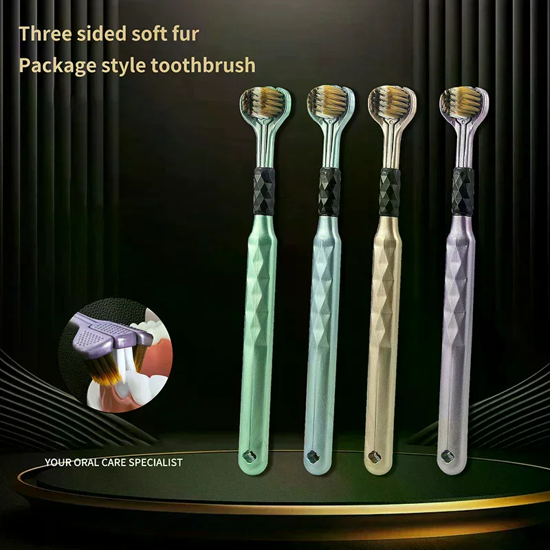 Three Sided Soft Hair Tooth Toothbrush Adult Toothbrush Ultra Fine Soft Bristle Oral Care Toothbrush For Oral Health Clean 2Pcs