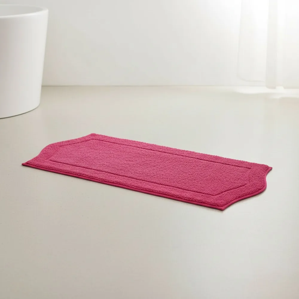 

Extra Soft 100% Cotton Bath Rug Runner, Non-Slip Absorbent Plush Carpet Mat for Bathroom Floor, 22x60 Inch Hot Pink