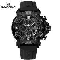 NAVIFORCE NF7123  Luxury Quartz Watches 5TM Waterproof GIfts Men‘s Silicone Strap Sports Chronograph Watch