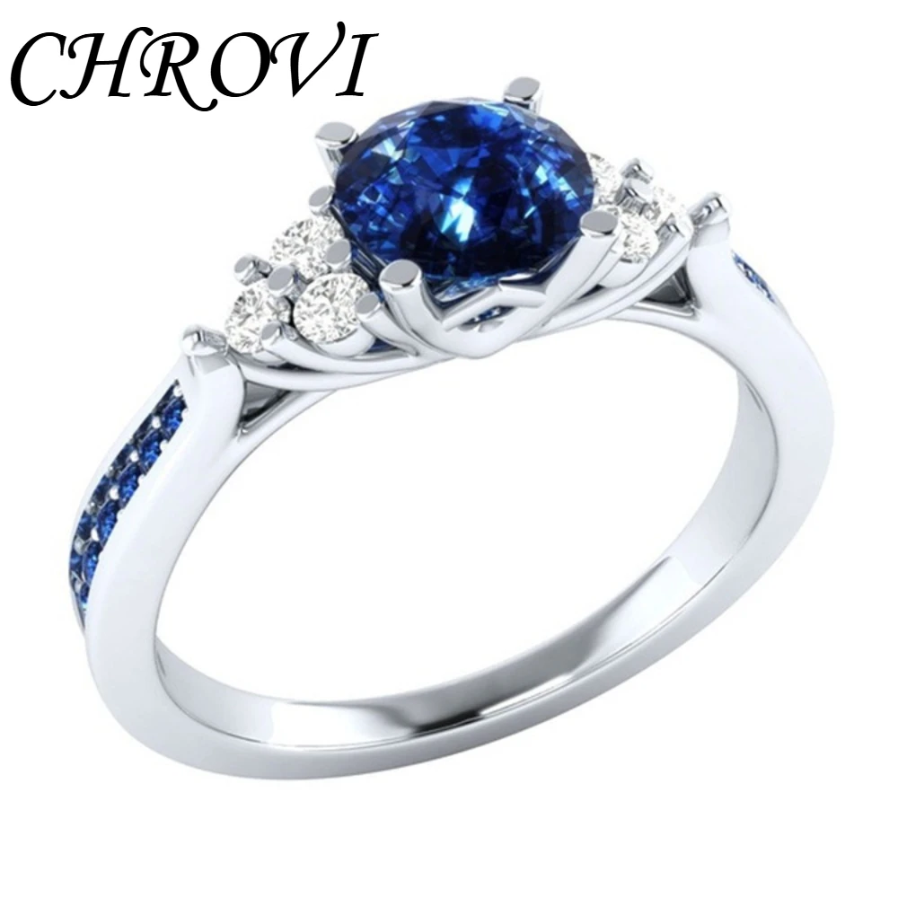 Exquisiter 925 Sterling Silber Neues Produkt Saphir- und Zirkonia-Ring - Prinzessinnen-Verlobungsring – Detail 4